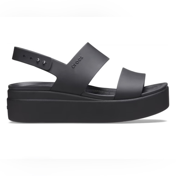 Crocs Brooklyn Low Wedge Strappy Rubber Platform Sandals - Picture 2 of 8